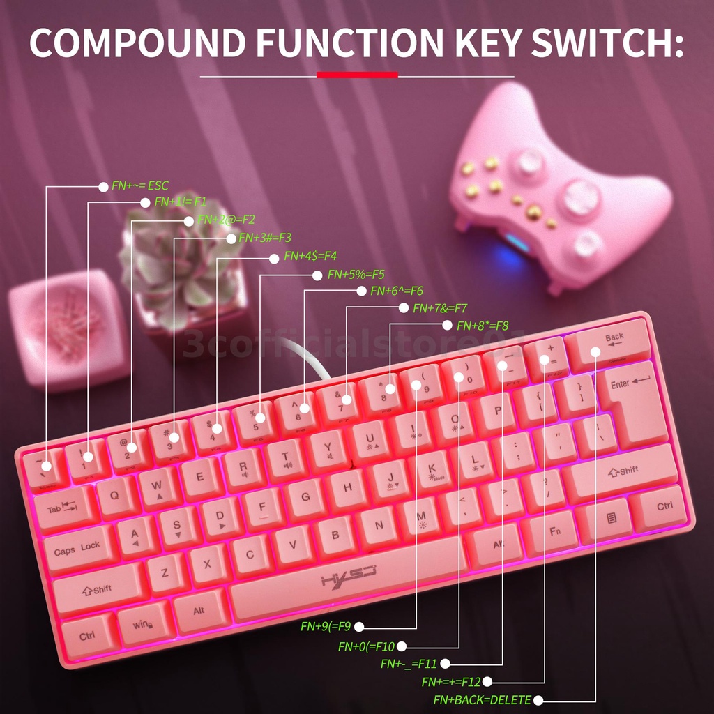Bàn Phím Chơi Game 61 Phím HXSJ V700 Chuyên Nghiệp
