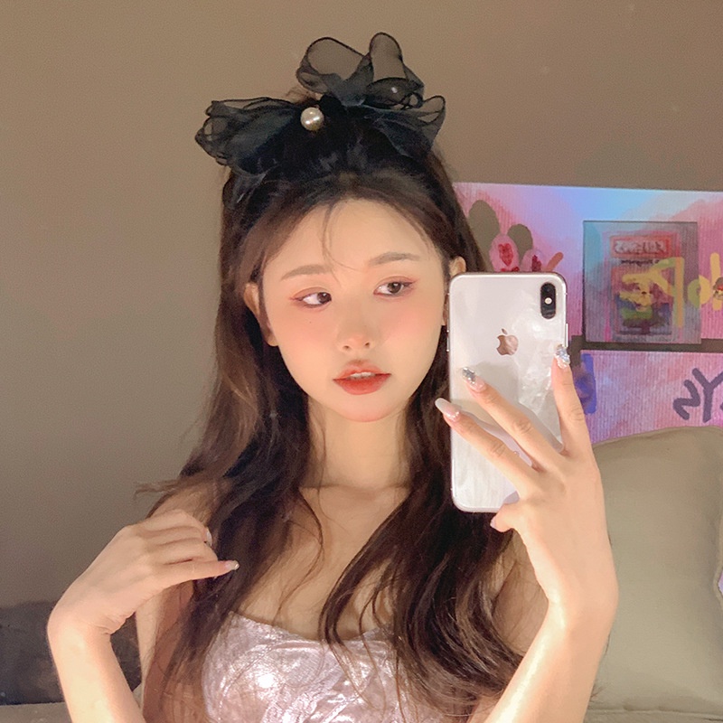 Kẹp Tóc Hình Nơ Phối Lưới Dễ Thương Phong Cách Hàn Quốc 2023