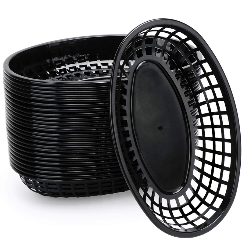 Set 24 Khay Đựng Thức Ăn Màu Đen Tiện Dụng Cho Nhà Hàng / Quán Bar