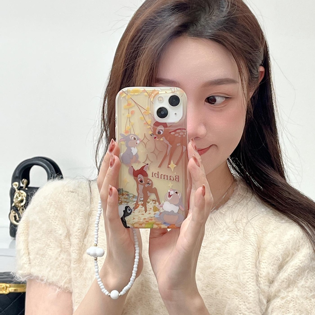 Ốp Điện Thoại TPU Dẻo Trong Suốt Họa Tiết Bambi Dễ Thương Chống Rơi Cho iPhone 14 13 12 11 Pro Max