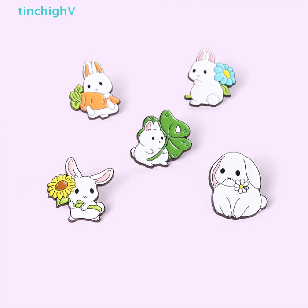 [TinchighV] Huy Hiệu Cài Áo Ba Lô / Mũ Hình Thỏ / Hoa Hướng Dương Dễ Thương Tráng Men / Cà Rốt / Động Vật Đáng Yêu Làm Quà