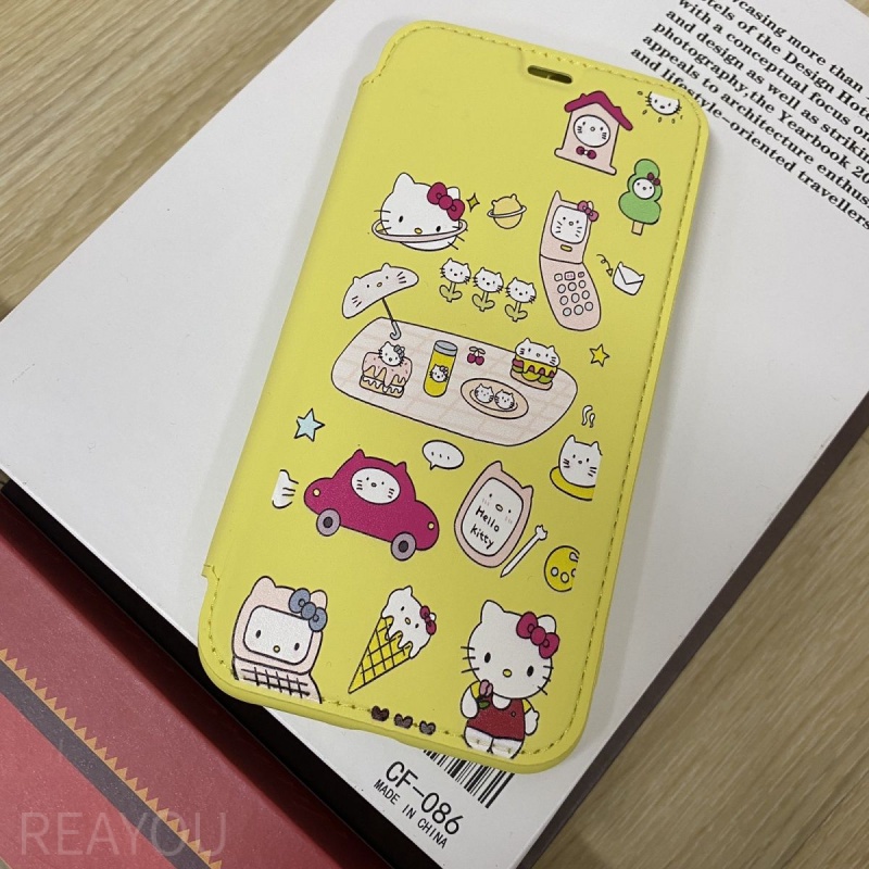 Bao Da Điện Thoại Nắp Lật Chống Sốc Hình Hello Kitty Cho iPhone13 pro max 12 11 14plus 14promax 12 / 13pro XR