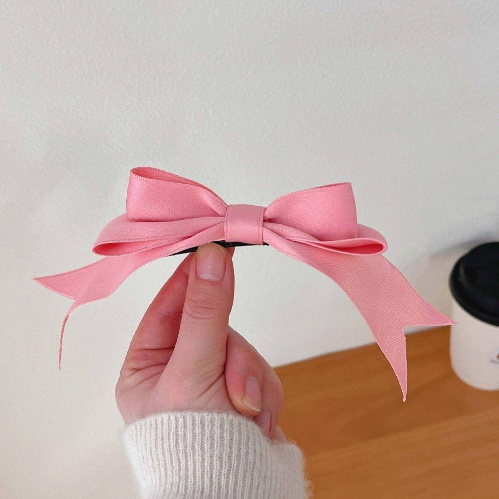 Băng Đô Cài Tóc Màu Trơn Đính Nơ Thời Trang Cho Nữ