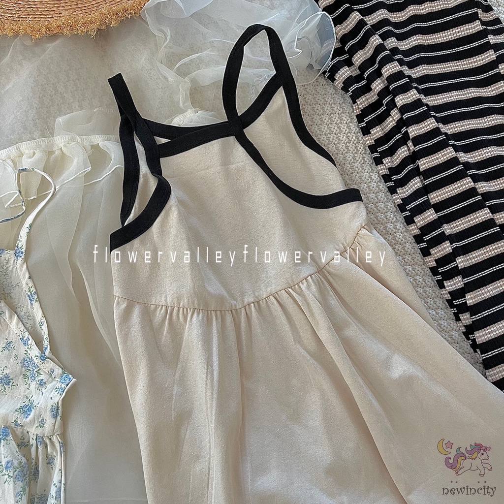 Đầm Không Tay In Chữ Thời Trang Mùa Hè Hàn Quốc Dành Cho Bé Gái