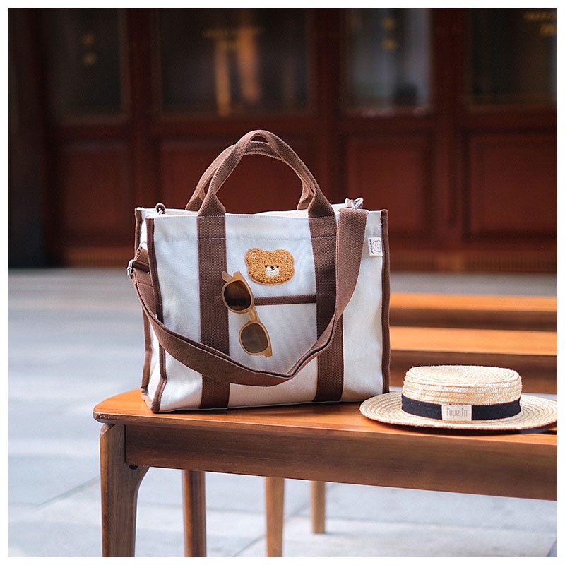 MISCHA Túi vải Cỡ Lớn Thêu Họa Tiết Đa Năng Phong Cách Hàn Quốc Cho Mẹ Bỉm Sữa