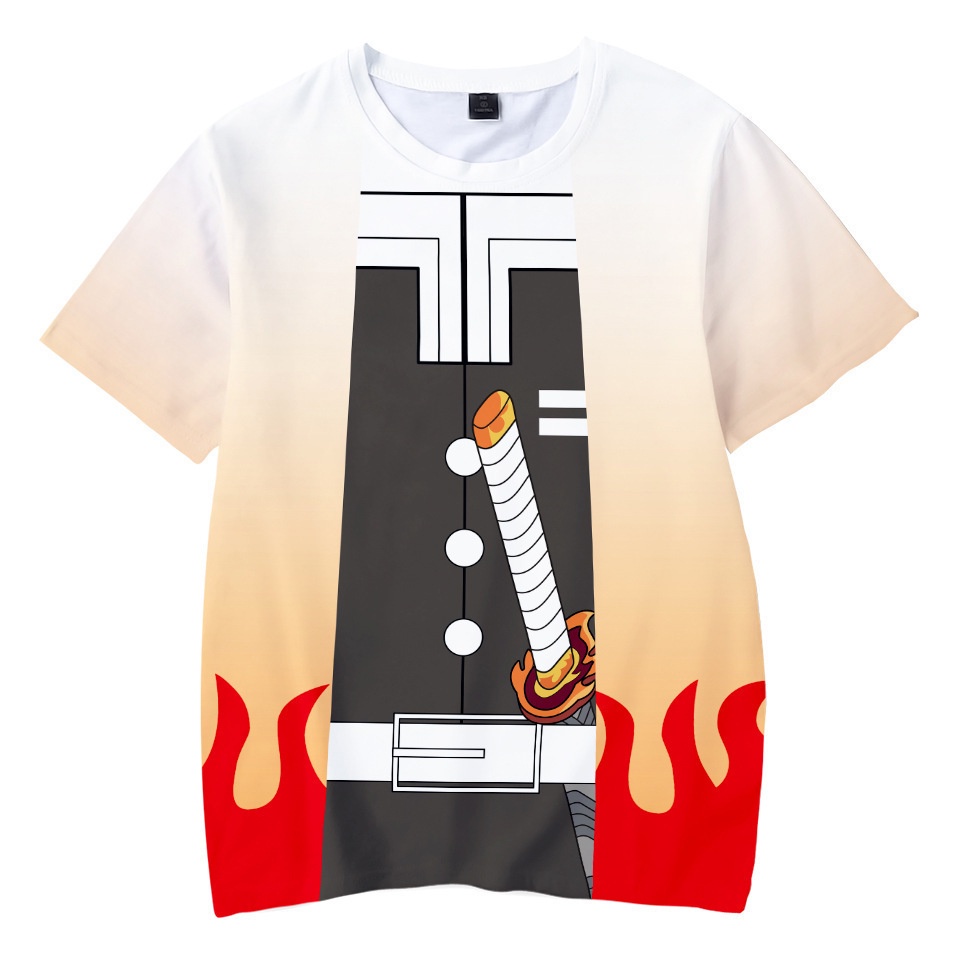 Áo Thun Tay Ngắn In Họa Tiết Hoạt Hình Demon Slayer 3D Thời Trang Mùa Hè Cho Nam Và Nữ