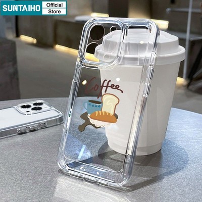 Suntaiho Ốp lưng iphone Ốp Điện Thoại mềm họa tiết cà phê thích hợp cho iPhone 11 Pro Max 13 12 11 14 Pro X XS XR XSMAX 7 Plus 8 Plus