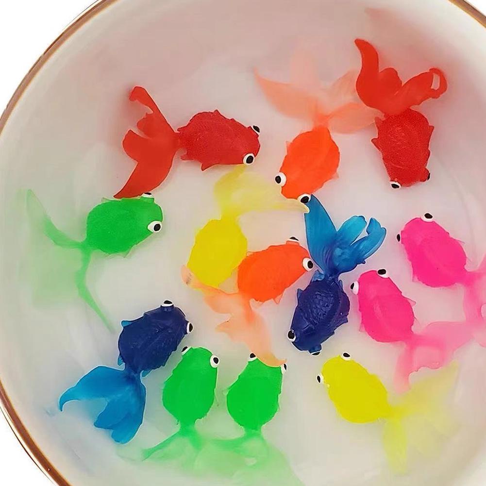Set 10 Cá Vàng Cao Su Mềm Đồ Chơi Cho Bé Chơi Khi Tắm
