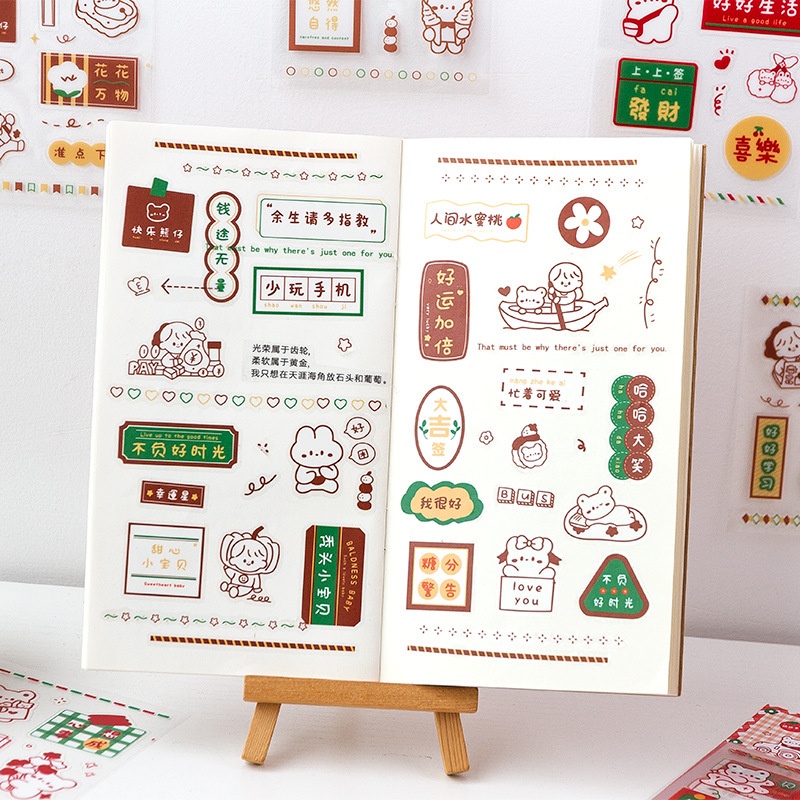Bộ 10 Tấm Sticker Dán Chống Thấm Nước Hình Thỏ Dễ Thương
