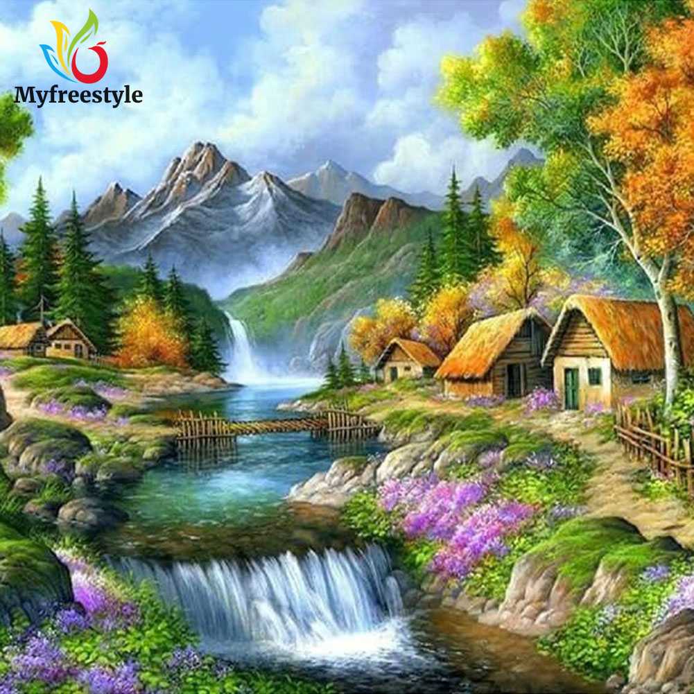 30*30cm Bộ Tranh Đính Đá 5D Họa Tiết Ngôi Nhà Độc Đáo Diy B2243