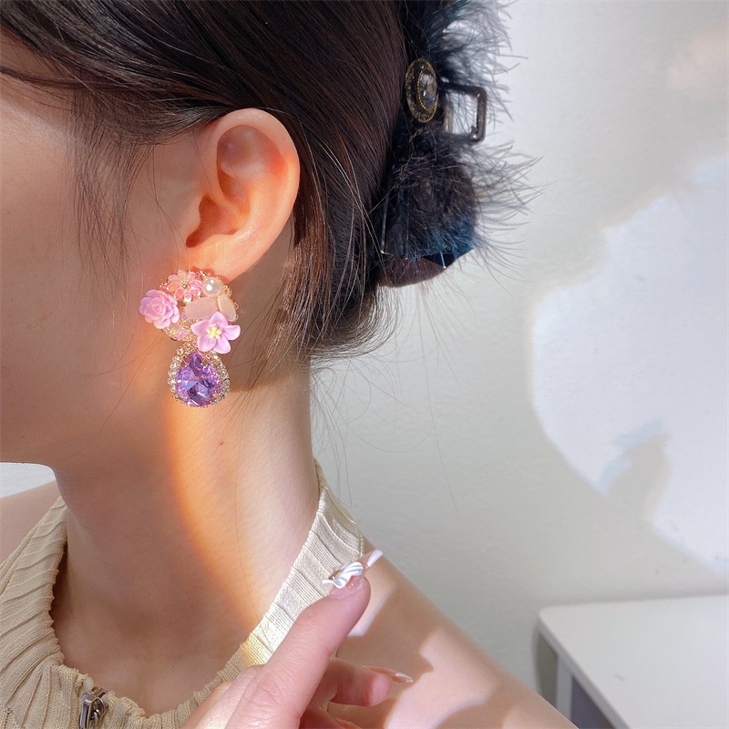 Hoa Tai Thiết Kế Đơn Giản Hình Giọt Nước Hoa