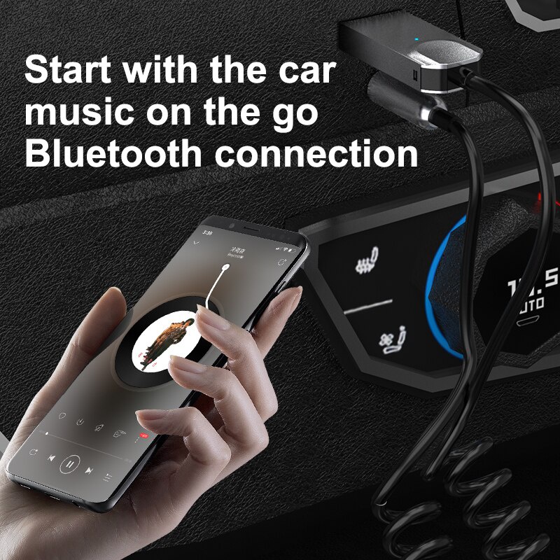 Bộ Thu Tín Hiệu Âm Thanh Bluetooth 5.1 Aux Usb Sang mic Rảnh Tay 3.5mm Cho Xe Hơi