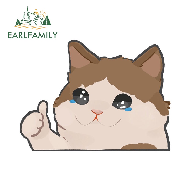 Earlfamily 13cm x 9.6cm Mèo Peeker Dán Xe Hơi Ngộ nghĩnh Cửa Sổ Vinyl Xe Bọc Laptop Đàn Guitar Xe Máy Mũ Bảo Hiểm Decal