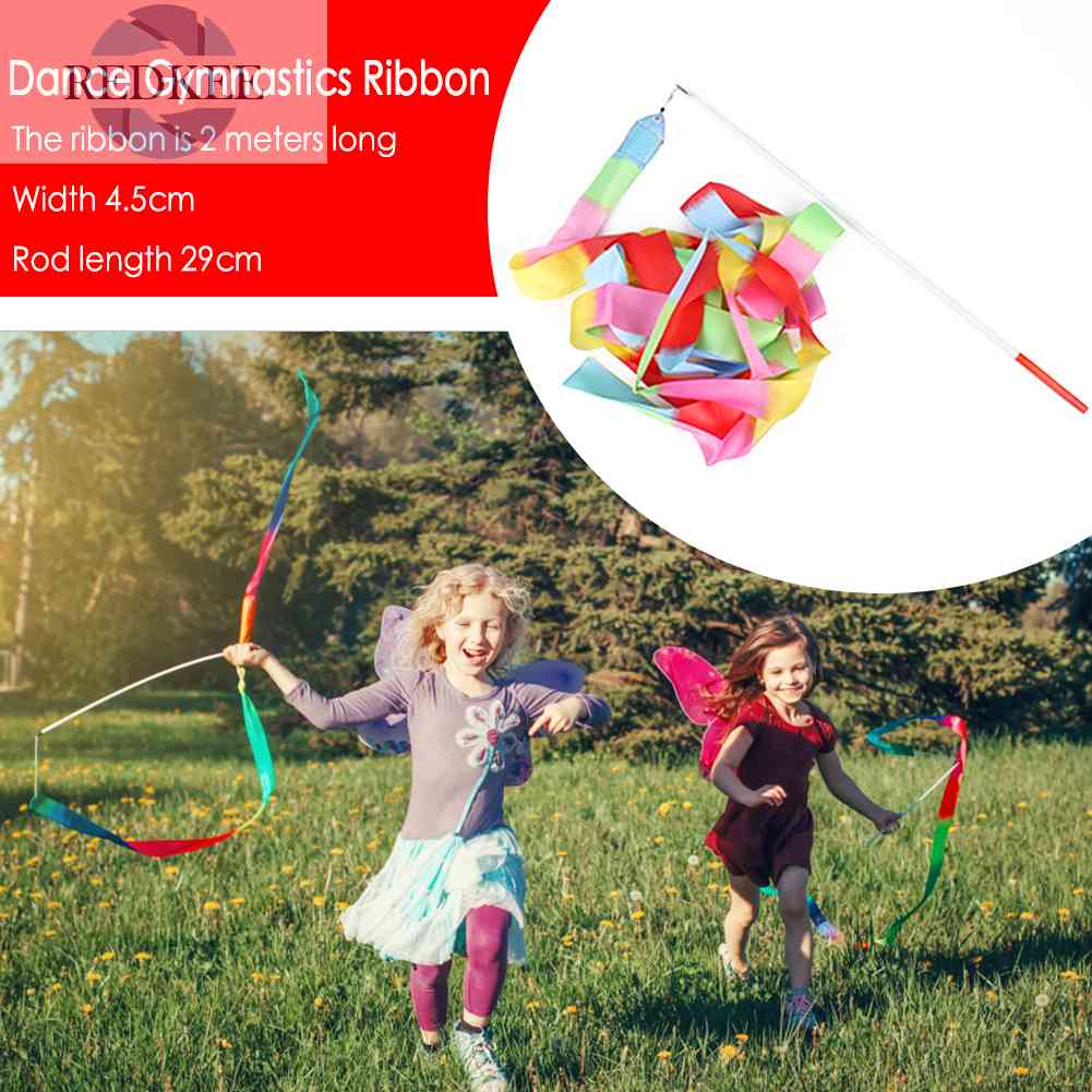 Gậy Ruy Băng Màu Cầu Vồng Dài 2m Hỗ Trợ Luyện Tập Múa Ba Lê Cho Bé