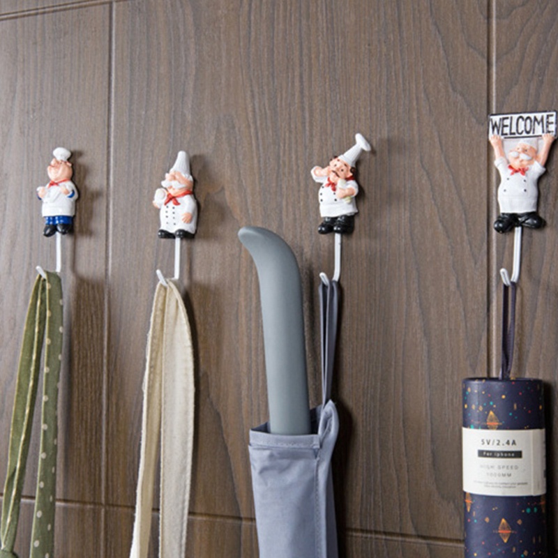 Móc Treo Đồ Bằng Thép Không Gỉ Hình Đầu Bếp Hoạt Hình Sáng Tạo