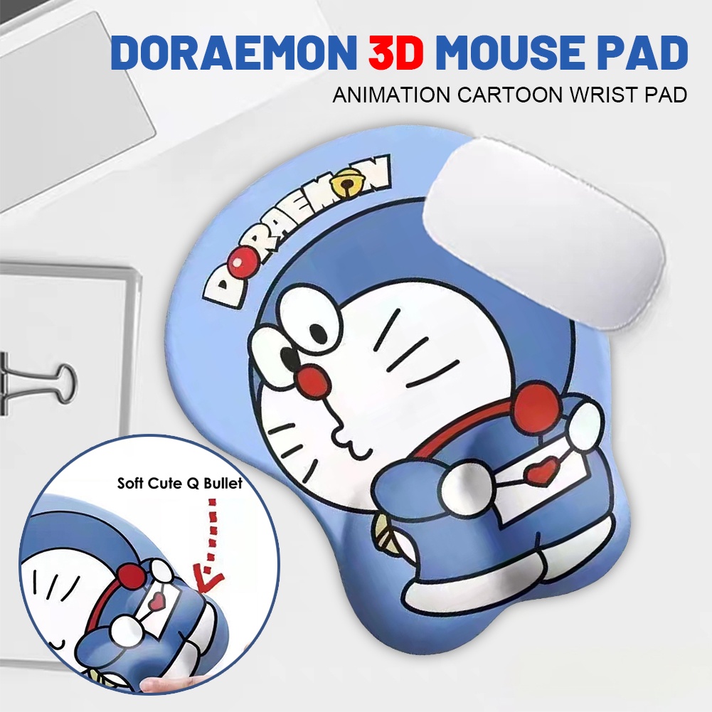 Tấm Lót Chuột Doraemon Hoạt Hình Tấm Lót Bàn Dễ Thương Có Kê Cổ Tay Tấm Lót Máy Tính Xách Tay
