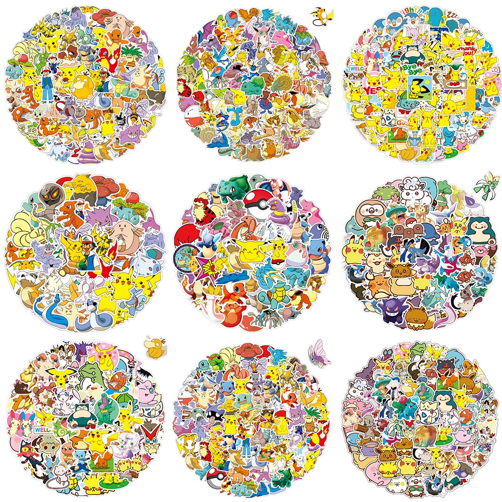 Nhãn Dán Pokemon Pokémon Chống Nước Trang Trí Vali Laptop Xe Máy