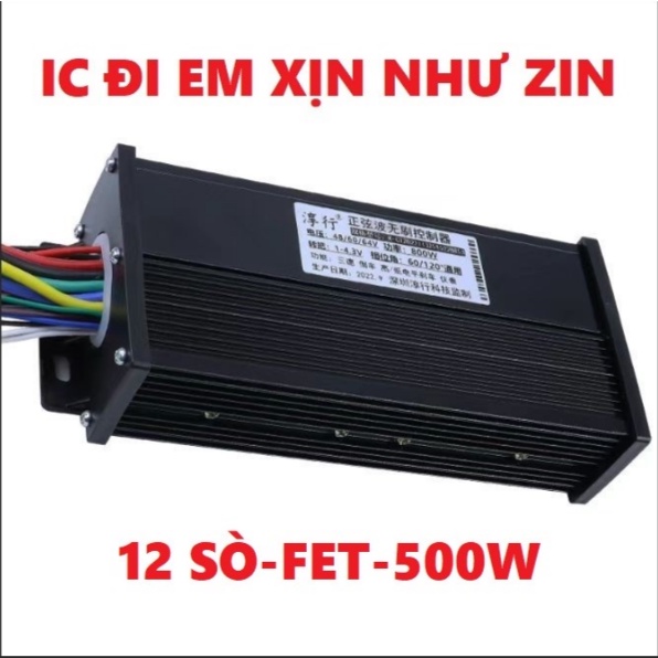 IC Điều tốc xe điện đa năng 3 in1 500w màu đen sóng sin đi êm như xe điện 48V 60V 64V 500w Loại Xịn 15 SÒ-IC 500W