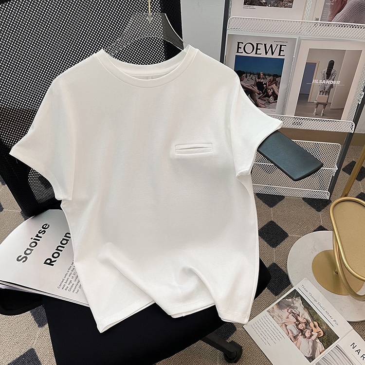 SUXI Áo Thun Tay Ngắn Cổ Tròn Màu Trơn Đơn Giản Thời Trang Mùa Hè Cho Nữ