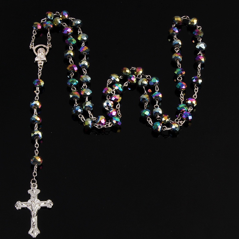8mm ngọc trai pha lê chuỗi hạt vòng cổ,Charm chuỗi hạt pha lê phước vòng cổ,Santa Maria Centre Crystal Jewelry Necklace