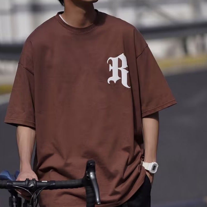 Áo Thun Tay Ngắn Cổ Tròn In Họa Tiết Thời Trang Phong Cách Hàn Quốc Cho Nam Size M-5XL