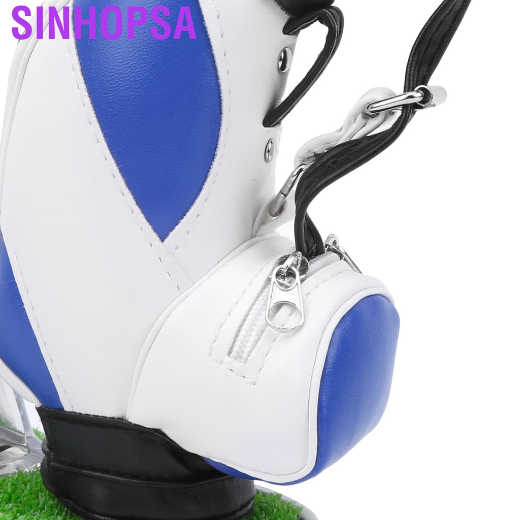 Sinhopsa Mini  Bag Pen Holder and 3x Pens with Business Card Box Base Gift Blue White