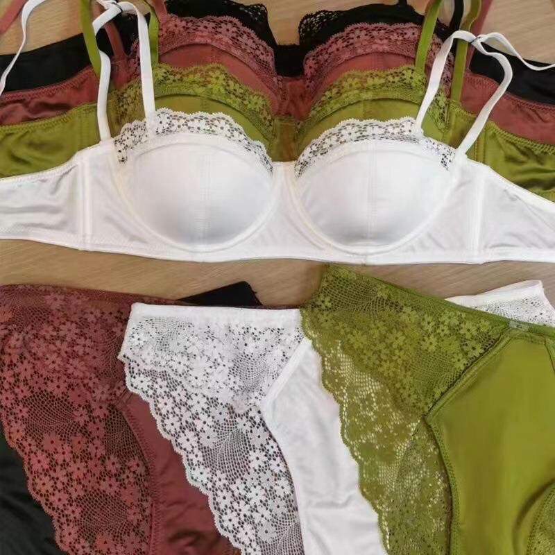 Bộ đồ lót nữ Satin Viền phối Ren Sexy Gợi Cảm có Gọng mút Nhẹ ôm nâng nhẹ cao cấp B17