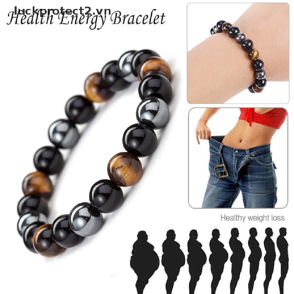 (Tốt Nhất) Vòng Tay Chuỗi Hạt Đá Hematite Từ Tính Chăm Sóc Sức Khỏe Giảm Cân Cho