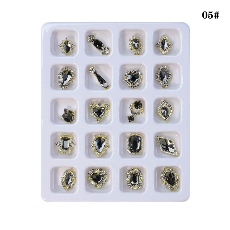 Set 20 Phụ Kiện Trang Trí Móng Nghệ Thuật 3D Bằng Hợp Kim