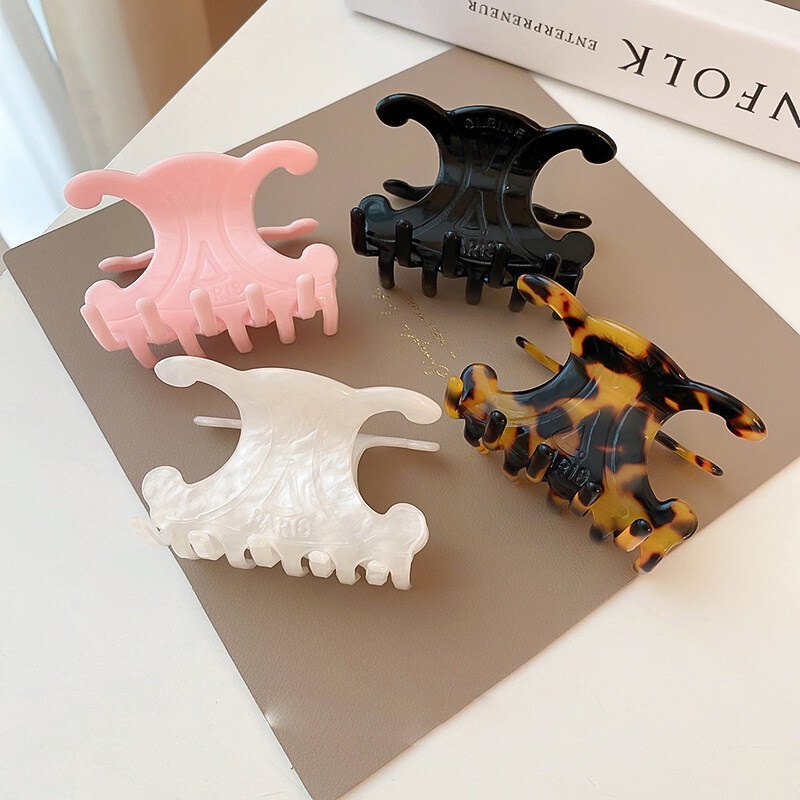 Kẹp Tóc Chữ C Nhiều Màu Sắc Bằng Acrylic Cao Cấp Dành Cho Nữ