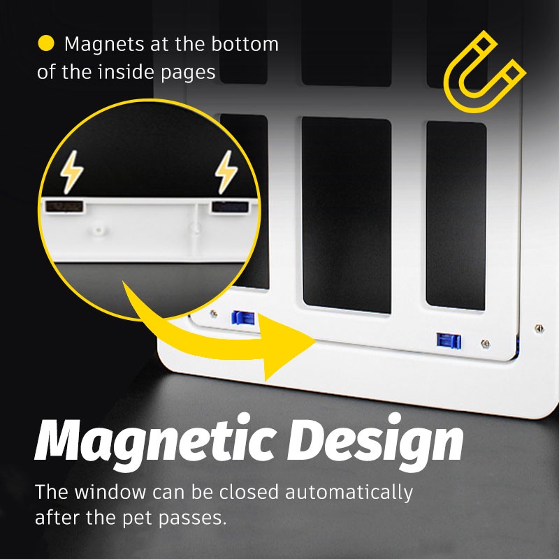 HamshMoc Cửa Nắp Gập Tự Động Đóng Dễ Lắp Đặt Kích Thước Lớn Siêu Bền Cho Thú Cưng