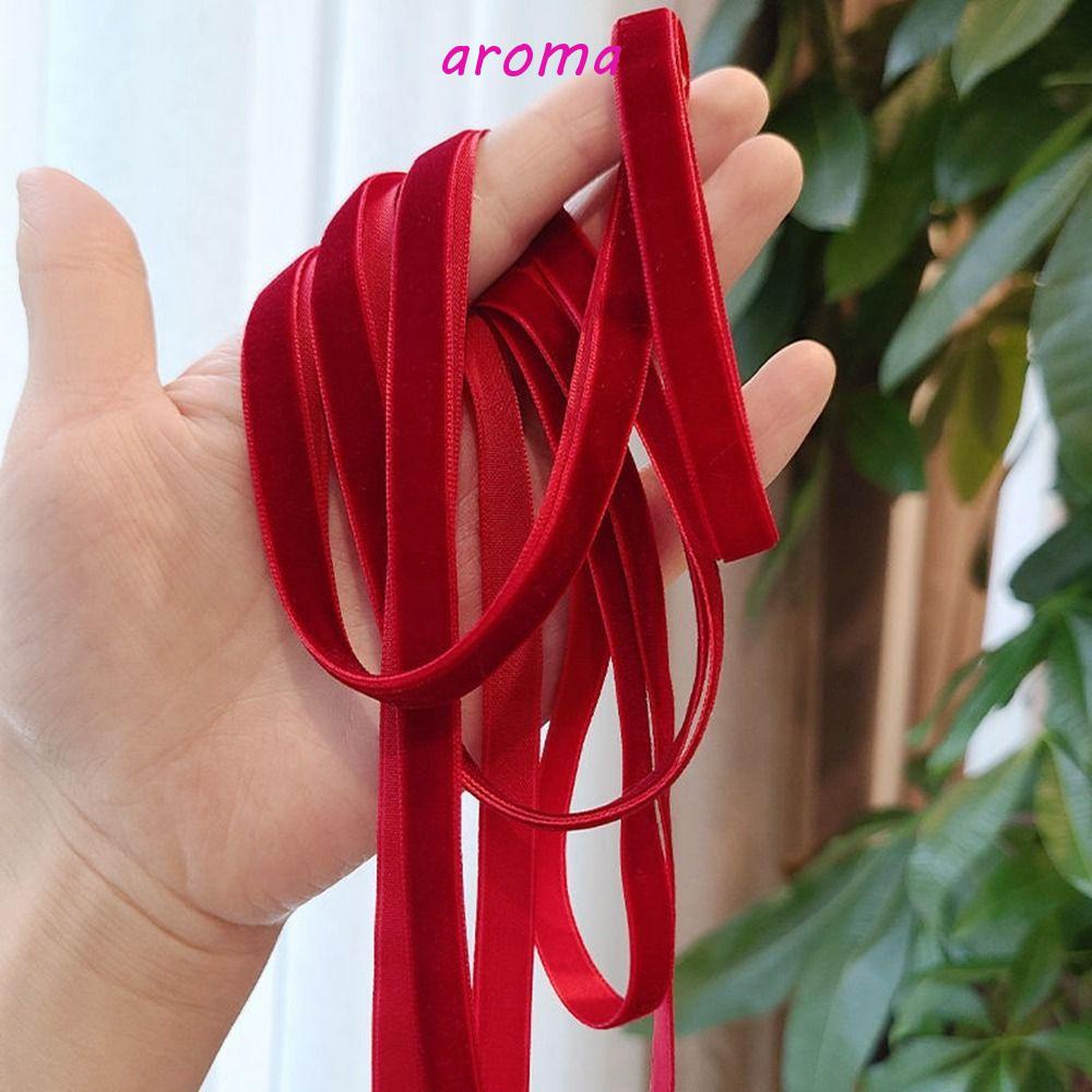 AROMA Velvet Hair Band Women Girl Hair Accessories Hairstyle Design Tool Red Tassel Ribbon Ribbon Tie Bowknot Jennie Same Style Korean Hair Accessories