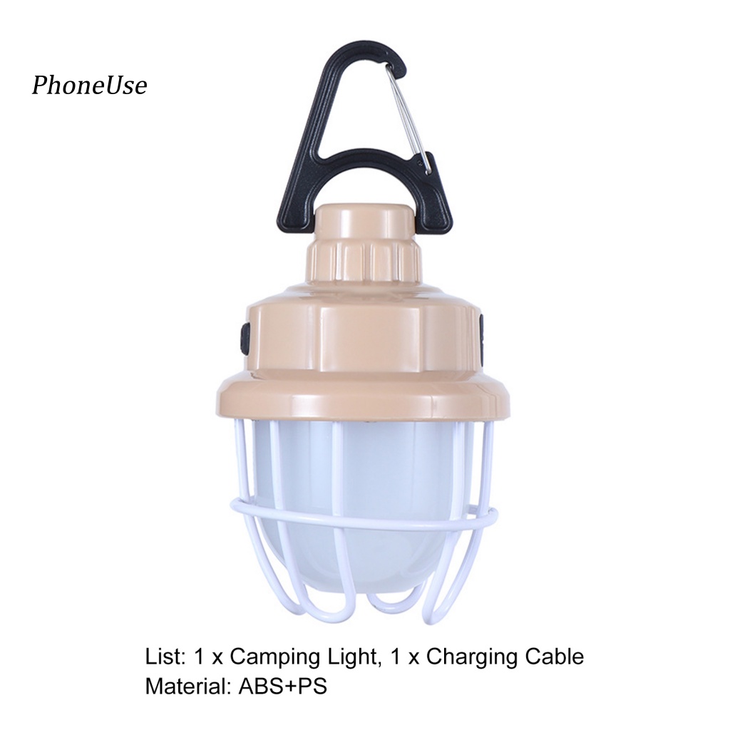 Pu Đèn LED Cắm Trại Đa Năng Siêu Sáng Có Thể Sạc Lại Bằng Cổng USB