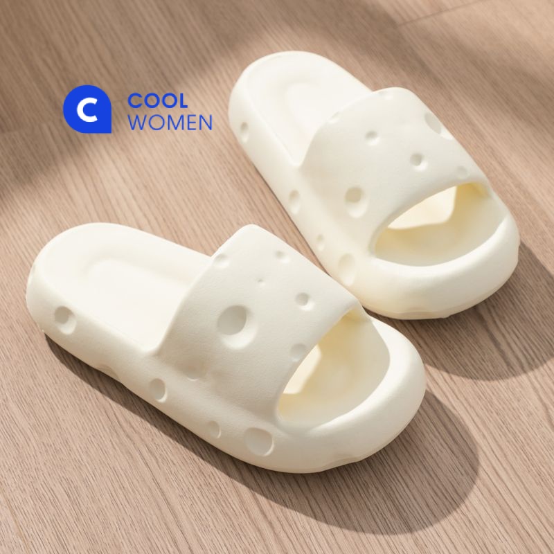 Dép Đi Trong Nhà Đế Dày Hình Phô Mai Thời Trang Mùa Hè Cho Nữ