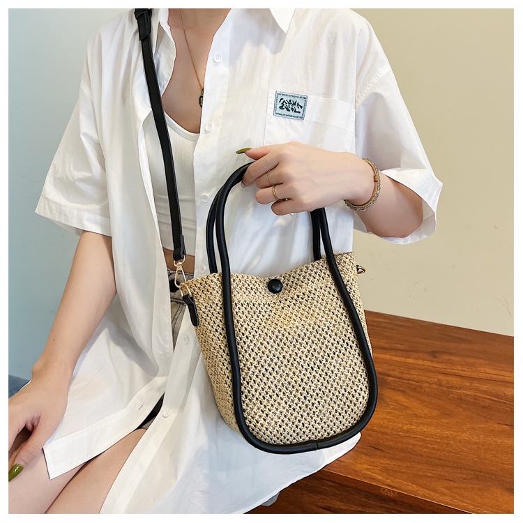 Túi Xách Rơm Mùa Hè 2023 Hợp Thời Trang Phong Cách retro Cho Nữ