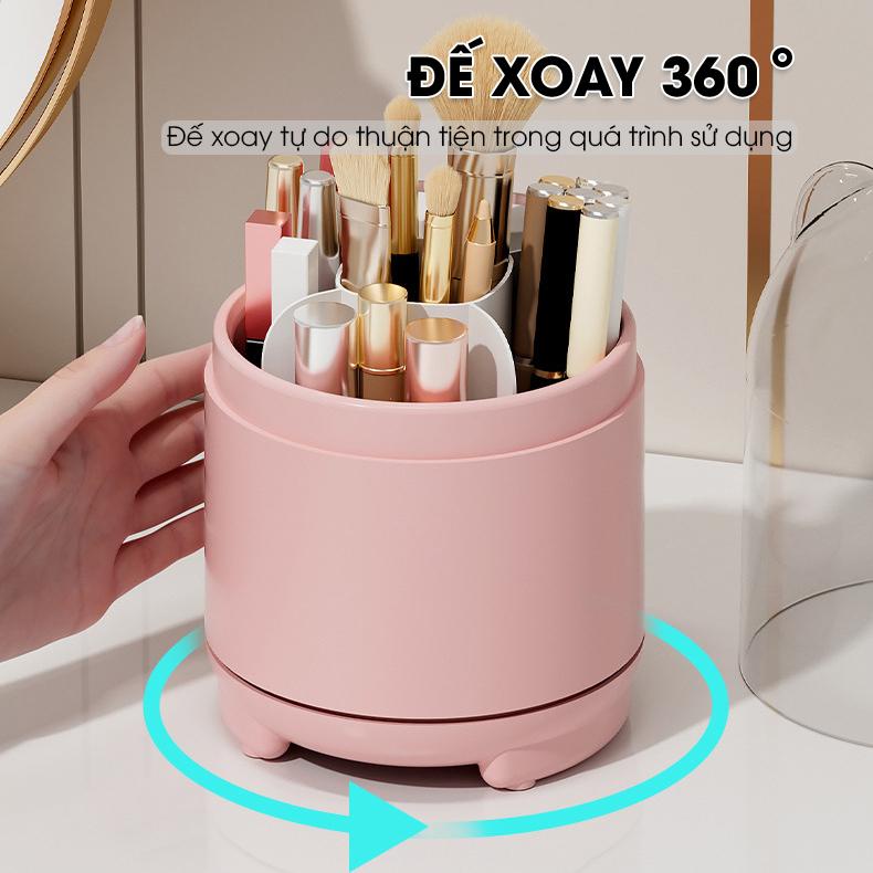 Hộp đựng cọ trang điểm, kẻ mắt son môi xoay 360 độ W2088