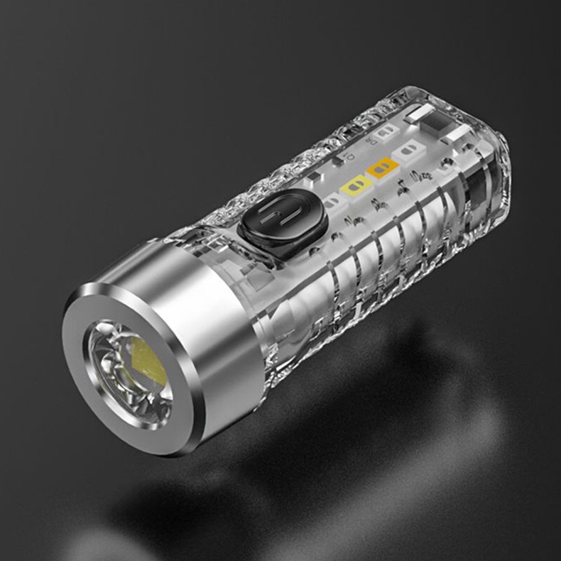 Mới Móc Khóa Đèn Pin Led Mini Đa Năng Cổng Sạc USB