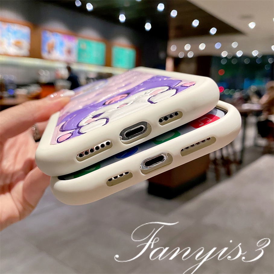 Ốp Điện Thoại TPU Silicone Mềm Họa Tiết Dầu Kuromi Đáng Yêu Cho IPhone 14 13 12 11 Pro Max X XR Xs Max