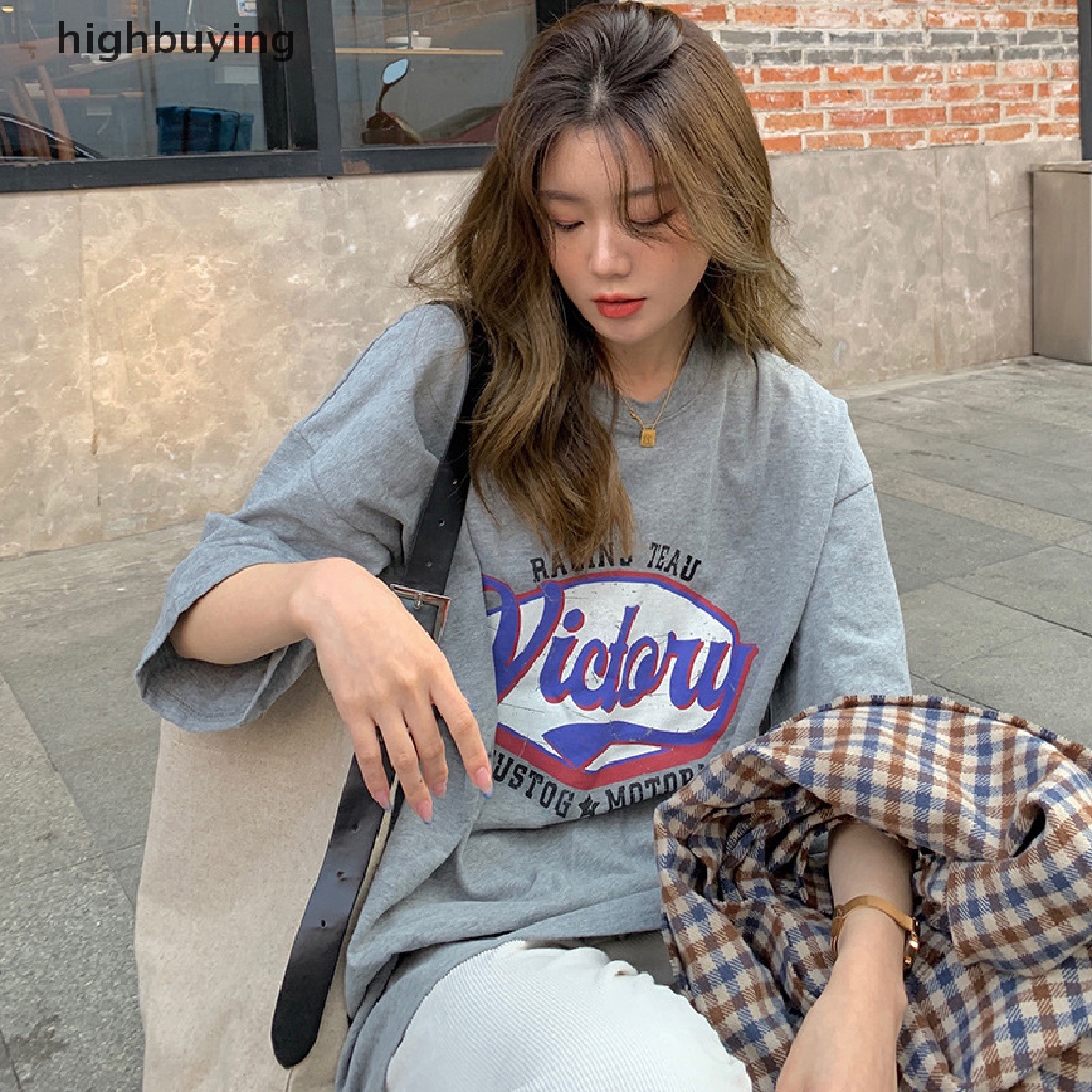 Áo Thun Nữ Tay Ngắn In Chữ Phong Cách Retro