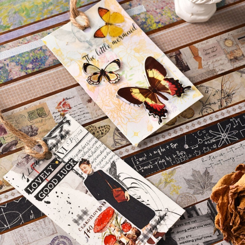 Set 20 Cuộn Băng Dính Washi Cổ Điển Dùng Trang Trí Sổ Tay