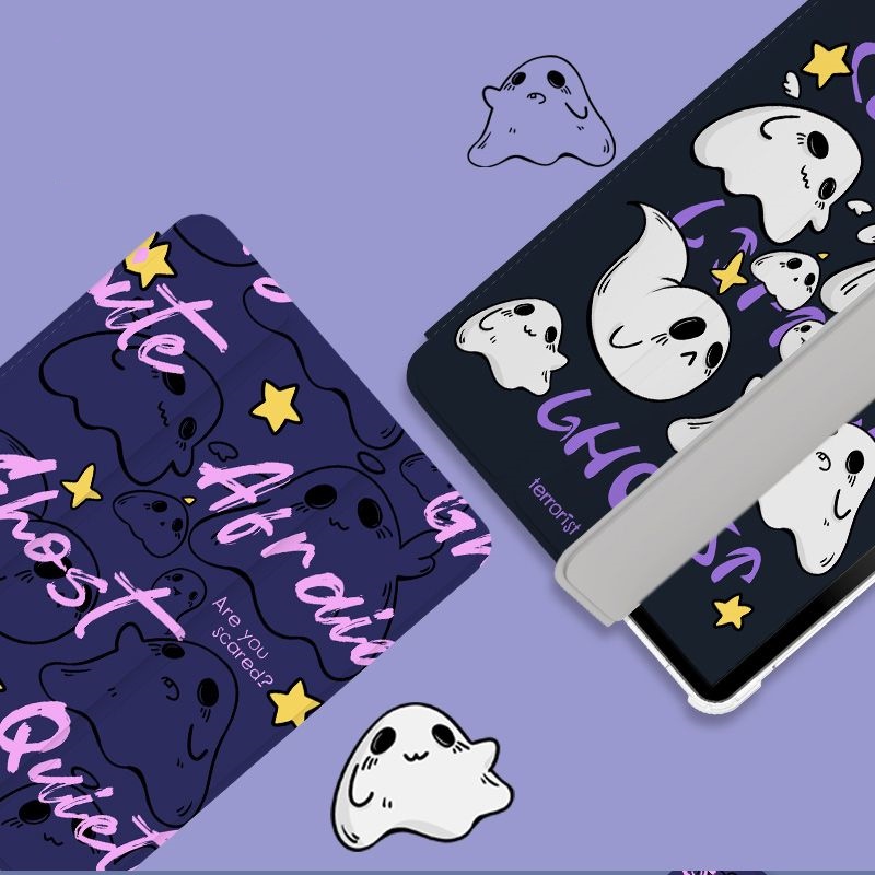 Ốp Máy Tính Bảng Mềm Hình Ma Có Khe Đựng Bút Cho iPad Gen10 Air4 / Air5 Gen7 / 8 / 9 Pro11 "Pro12.9" 2022 mini6