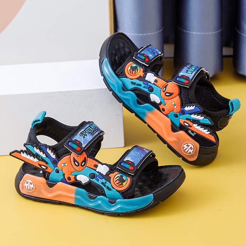 Giày Sandal Thể Thao Chống Trượt Hình Người Nhện Cho Bé