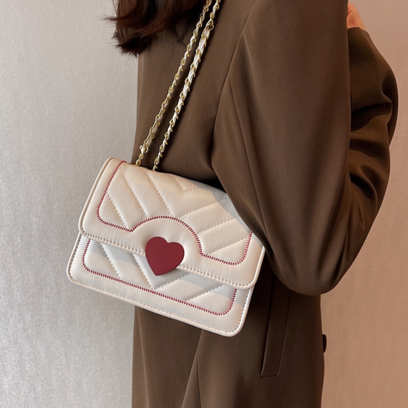 Túi Xách Dây Xích Đeo Vai IELGY Thiết Kế Đa Năng Hình Trái Tim Cho Nữ