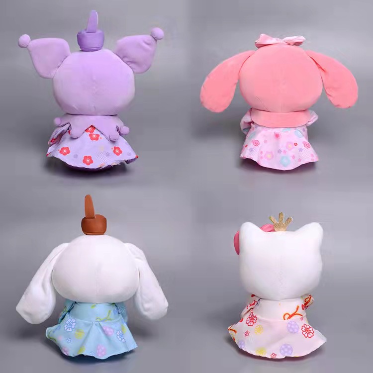 Sanrio kuromi melody hello kitty cinnamoroll Nhồi Bông Mặc kimono Hoa Đồ Chơi Quà Tặng Cho Bé Gái 1 Tuổi
