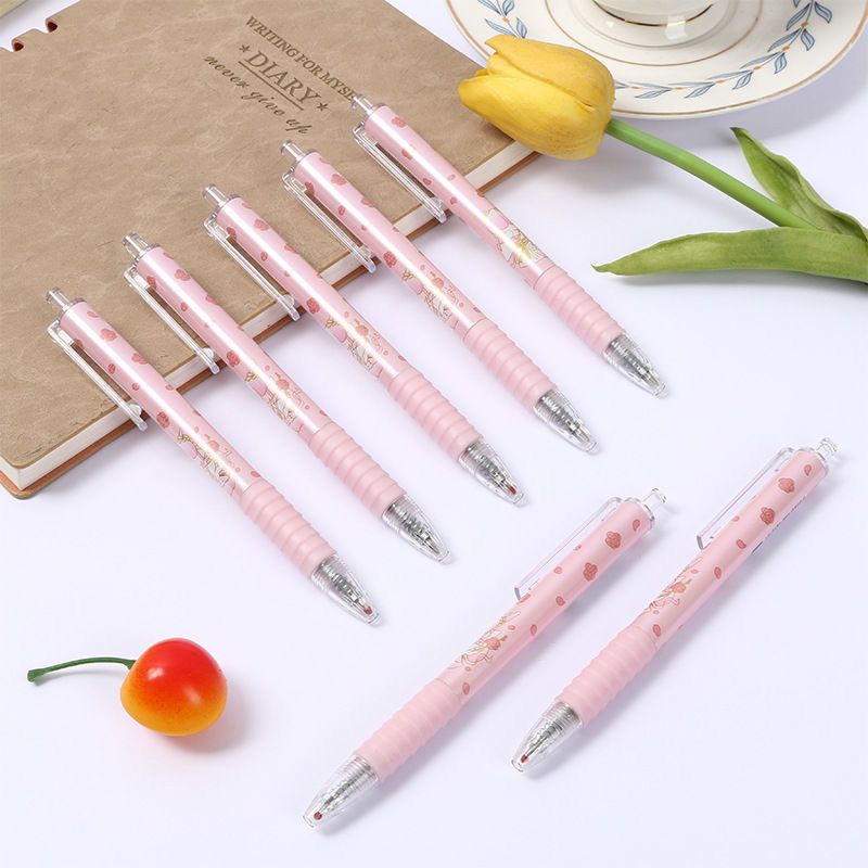 Bút Mực Gel Bấm Hình Cáo Hồng Hàn Quốc Đơn Giản Chất Lượng Cao Lin Shen Don 'T Know Where Pink Fox