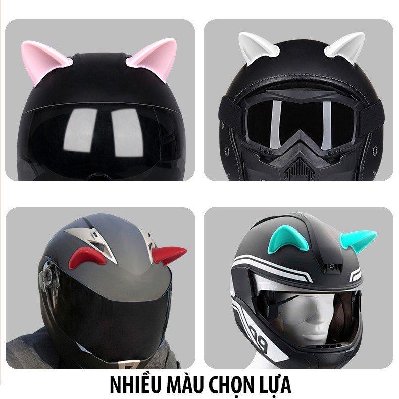 Tai mèo gắn mũ bảo hiểm siêu kute đủ màu yêu thích + tặng keo 3m