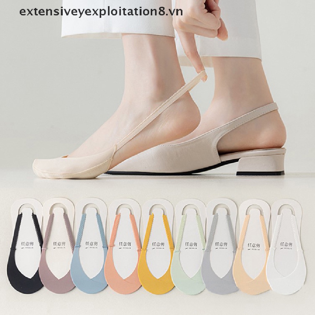 [Đặc Biệt] Vớ Thuyền Mỏng Mùa Hè Bằng Lụa Lạnh Vô Hình Một Nửa Bàn Chân Trước Bằng Silicon Chống Trượt Chéo Nhật Bản [vn]