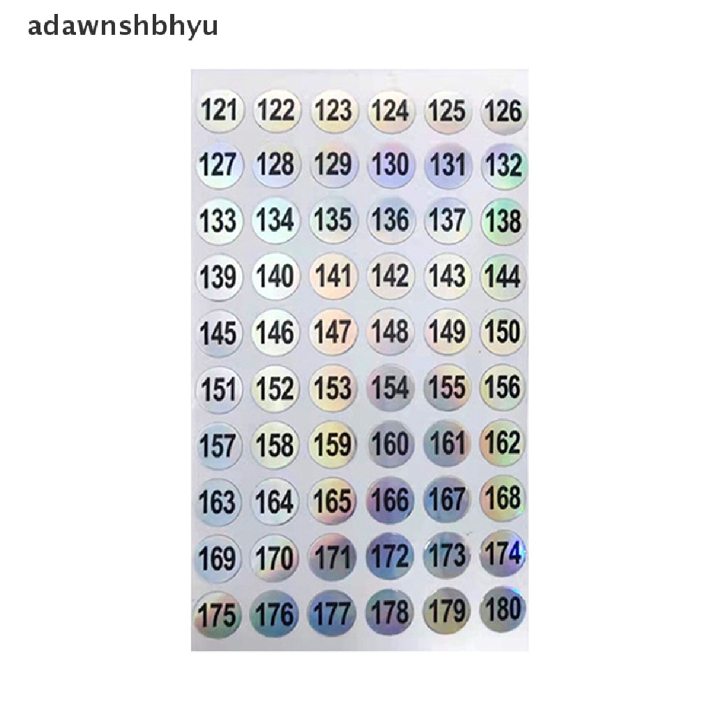 Set 6 Tấm Hình Dán Số Từ 1-180 Dùng Để Trang Trí Móng Nghệ Thuật