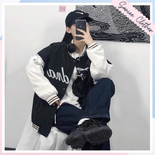 Áo bomber unisex nam nữ chất tricos áo bomber nữ varsity jacket bomber zaclang in cal phối màu cá tính saniee clother