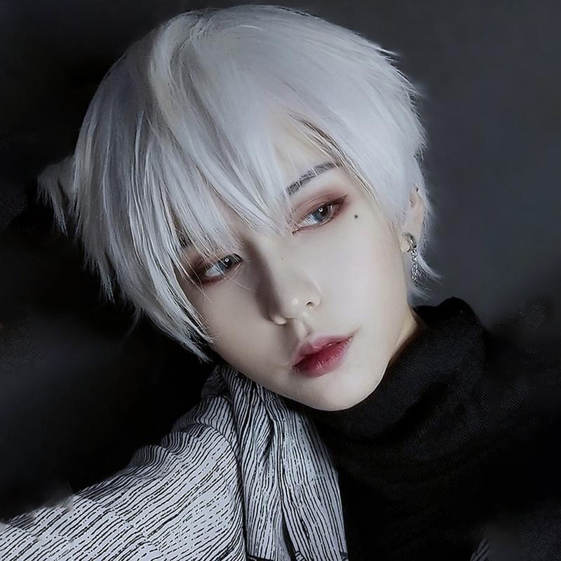 Bộ Tóc Giả Ngắn Thẳng Tự Nhiên Phủ Toàn Diện Hóa Trang Nhân Vật Hoạt Hình Cho Nam & Nữ